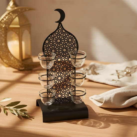 Cup Holder Display Stand with 6-Piece Cup Set